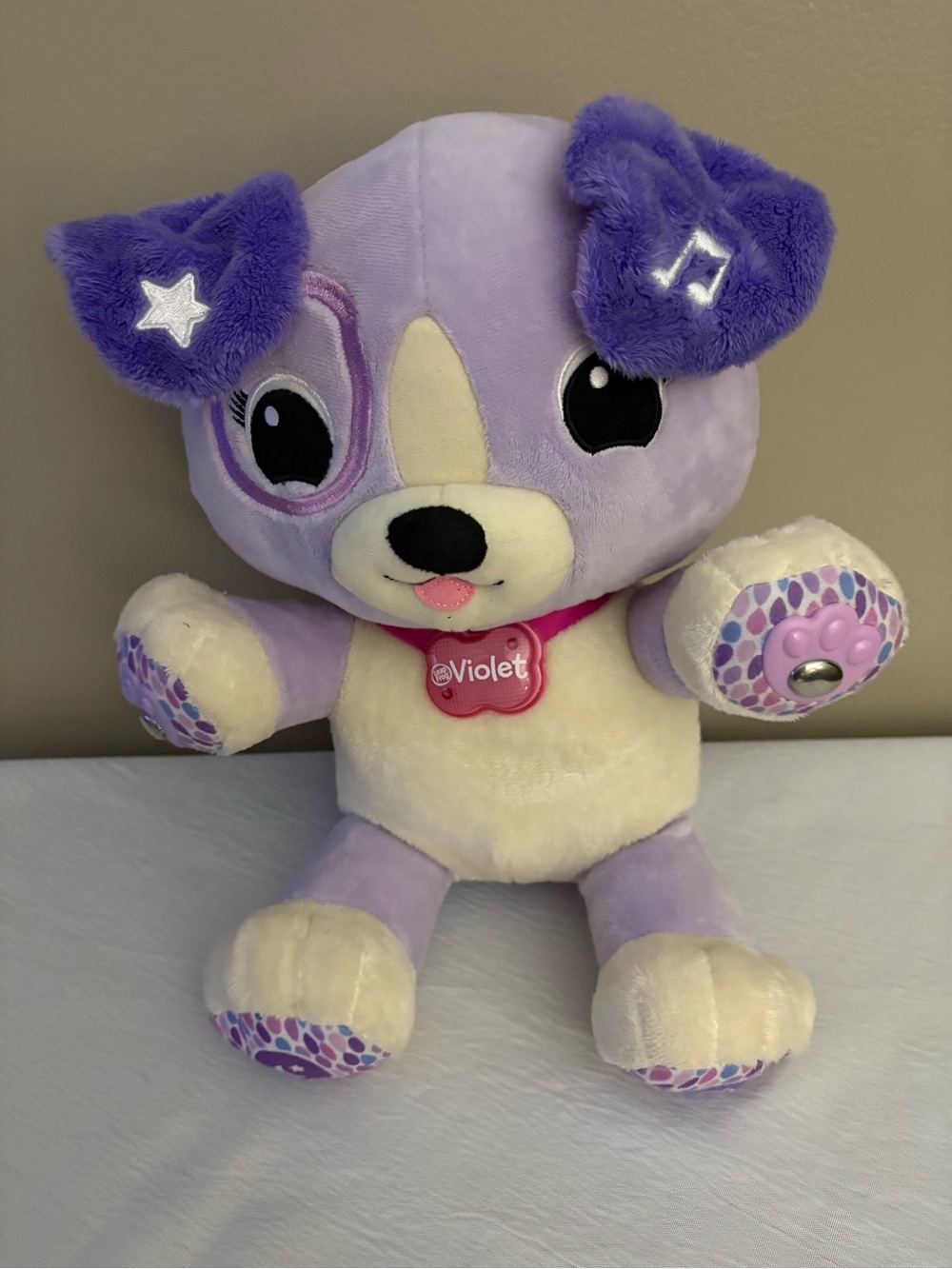 VTech Violet Interactive Purple Puppy Plush - Kids Learning Toy